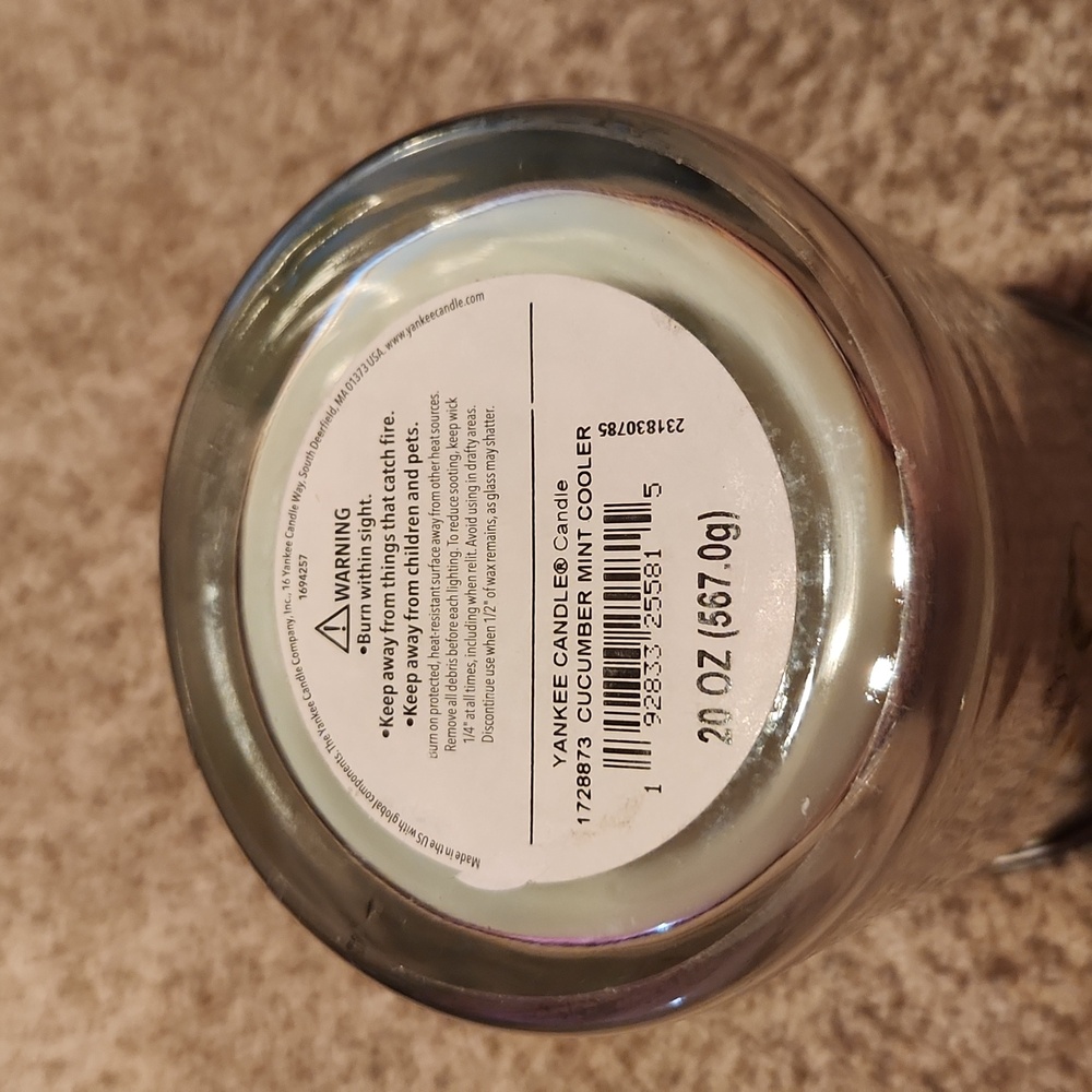 yankee candle|cucumber mint cooler|20 oz. - Picture 3 of 3